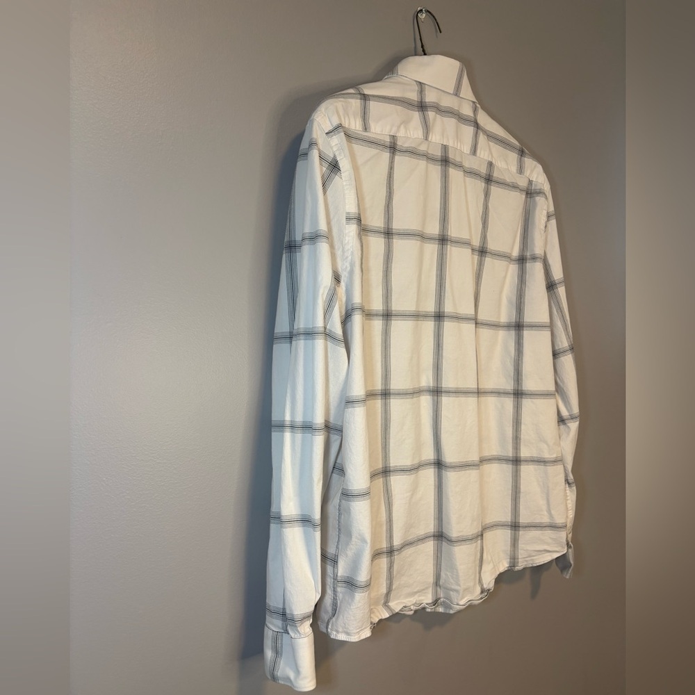 Express White and Gray Plaid Men's Button Up Shirt size xl - Picture 6 of 7